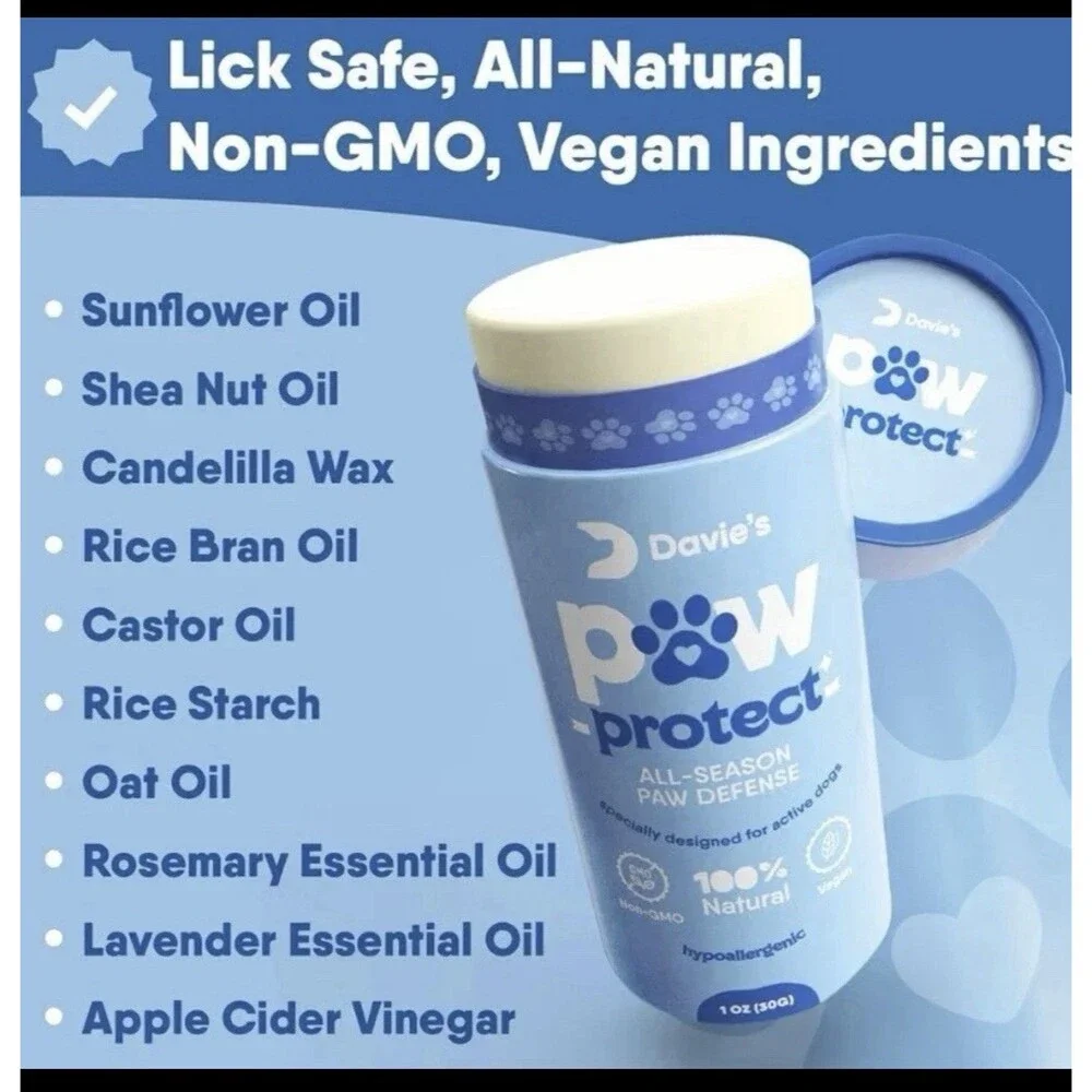 2x Davies Paw Protect Dog Nose & Paw Balm All-Season Lick Safe Protect & Hydrate
